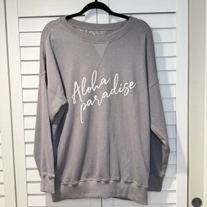 JAXSEA Aloha paradise Sweatshirt Womens XL‎ Crewneck Pullover New With Tags